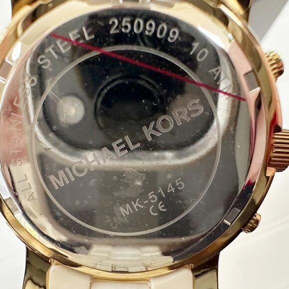 Michael Kors MK5145 White Chronograph Stainless Steel Women’s Watch - Picture 5 of 9